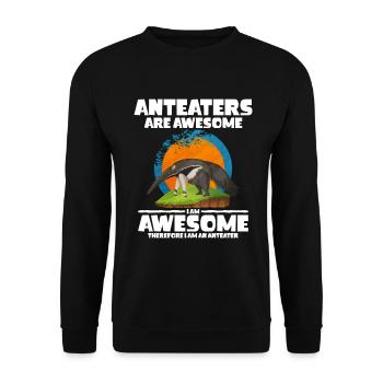 Dear Anteater Gift - Unisex Sweatshirt - black - Front - Alina (178cm) & Michal (187cm)