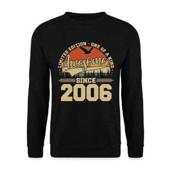 Awesome Since 2006 - Vintage Birthday Gift - Unisex Sweatshirt - black - Front - Alina (178cm) & Michal (187cm)