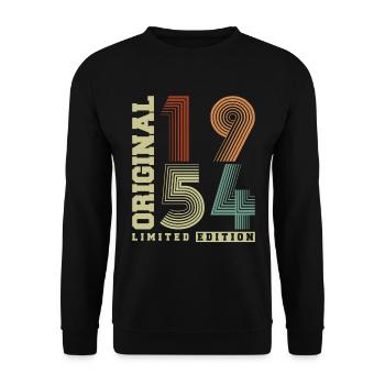 Original 1954 Vintage Retro Vintage Birthday - Unisex Sweatshirt - black - Front - Alina (178cm) & Michal (187cm)