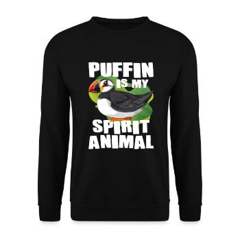 Puffin Bird Gift - Unisex Sweatshirt - black - Front - Alina (178cm) & Michal (187cm)