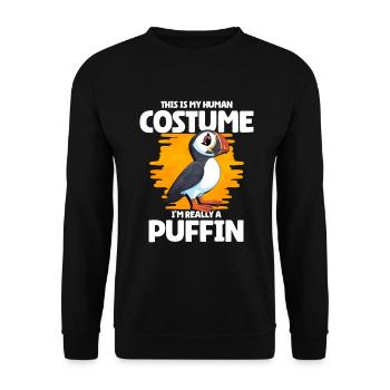 Puffin Bird Gift - Unisex Sweatshirt - black - Front - Alina (178cm) & Michal (187cm)