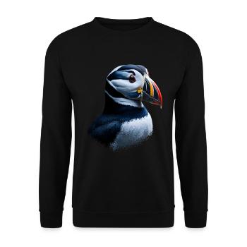Puffin Bird Gift - Unisex Sweatshirt - black - Front - Alina (178cm) & Michal (187cm)