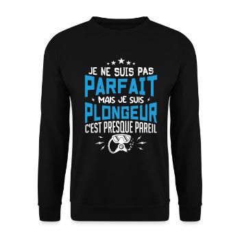 Je Suis Plongeur - Plongeur Plongée Sous-marine - Sweat-shirt Unisexe - noir - Devant - Alina (178cm) & Michal (187cm)