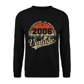 Vintage 2006 rétro Vintage cadeau d’anniversaire - Sweat-shirt Unisexe - noir - Devant - Alina (178cm) & Michal (187cm)