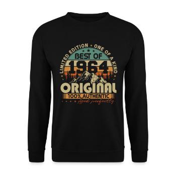 Original 1964 Vintage Birthday Gift Retro - Unisex Sweatshirt - black - Front - Alina (178cm) & Michal (187cm)