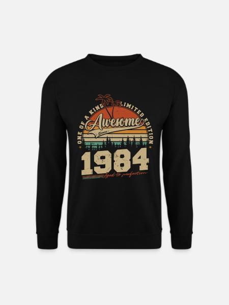 Jahrgang 1984 Vintage Geburtstag Geschenk Retro - Unisex Pullover - Schwarz