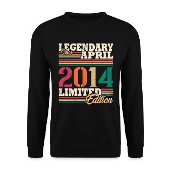 Vintage 2014 Avril Cadeau Anniversaire Rétro - Sweat-shirt Unisexe - noir - Devant - Alina (178cm) & Michal (187cm)
