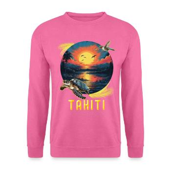 Tahiti Polynésie Française Tortue Soleil - Sweat-shirt Unisexe - rose - Devant
