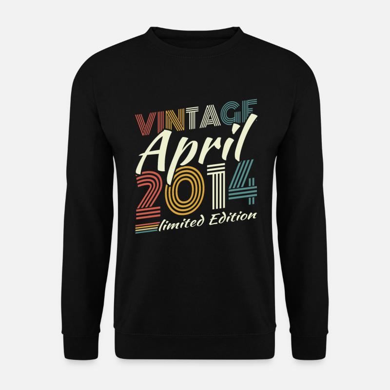 April 2014 Vintage Retro Geburtstagsgeschenk - Unisex Pullover - Schwarz