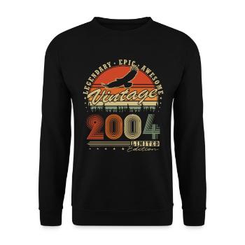 Légendaire 2004 Vintage Vintage cadeau d’anniversaire - Sweat-shirt Unisexe - noir - Devant - Alina (178cm) & Michal (187cm)