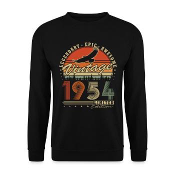 Legendary 1954 Vintage Vintage Birthday Gift - Unisex Sweatshirt - black - Front - Alina (178cm) & Michal (187cm)