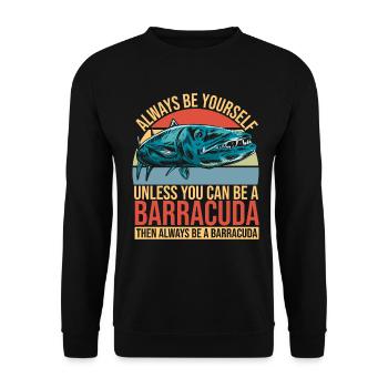 Cadeau pour les amateurs de poissons Barracuda - Sweat-shirt Unisexe - noir - Devant - Alina (178cm) & Michal (187cm)