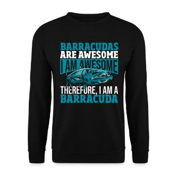 Cadeau pour les amateurs de poissons Barracuda - Sweat-shirt Unisexe - noir - Devant - Alina (178cm) & Michal (187cm)
