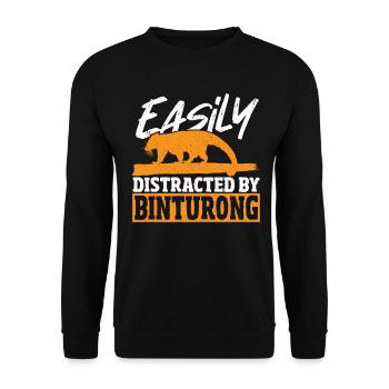 Binturong Bearcat Gift - Unisex Sweatshirt - black - Front - Alina (178cm) & Michal (187cm)
