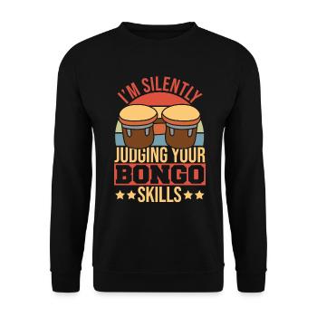 Bongo Musik Geschenk - Unisex Pullover - Schwarz - Vorne - Alina (178cm) & Michal (187cm)