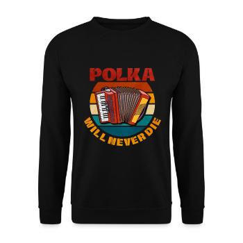 Accordéon Polka musique cadeau - Sweat-shirt Unisexe - noir - Devant - Alina (178cm) & Michal (187cm)