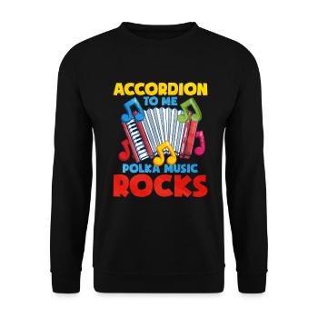 Accordéon Polka musique cadeau - Sweat-shirt Unisexe - noir - Devant - Alina (178cm) & Michal (187cm)