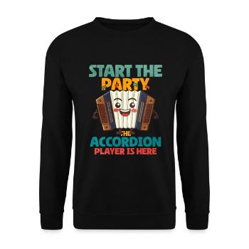 Accordion Polka Music Gift - Unisex Sweatshirt - black - Front - Alina (178cm) & Michal (187cm)