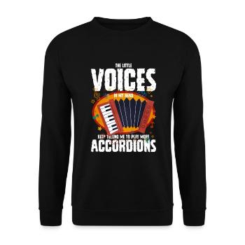 Akkordeon Polka Musik Geschenk - Unisex Pullover - Schwarz - Vorne - Alina (178cm) & Michal (187cm)