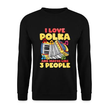 Accordéon Polka musique cadeau - Sweat-shirt Unisexe - noir - Devant - Alina (178cm) & Michal (187cm)