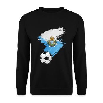San Marino Fußball Fußball Flagge - Unisex Pullover - Schwarz - Vorne - Alina (178cm) & Michal (187cm)