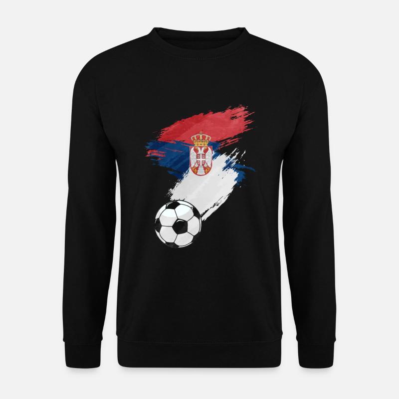 Serbien Fußball Flagge - Unisex Pullover - Schwarz