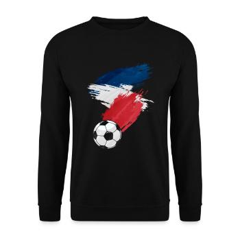 Frankreich Fußball Fußball Flagge - Unisex Pullover - Schwarz - Vorne - Alina (178cm) & Michal (187cm)