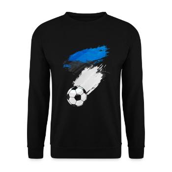 Drapeau de l’Estonie de football - Sweat-shirt Unisexe - noir - Devant - Alina (178cm) & Michal (187cm)