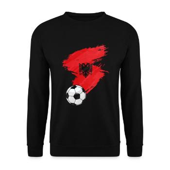 Drapeau de l’Albanie Football - Sweat-shirt Unisexe - noir - Devant - Alina (178cm) & Michal (187cm)