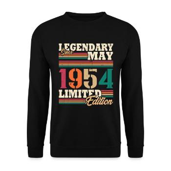 Vintage 1954 Mai Cadeau Anniversaire Rétro - Sweat-shirt Unisexe - noir - Devant - Alina (178cm) & Michal (187cm)