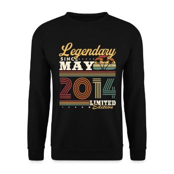 Legendär seit Mai 2014 Jahrgang Retro Geburtstag - Unisex Pullover - Schwarz - Vorne - Alina (178cm) & Michal (187cm)