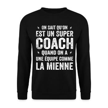 Wir wissen, dass wir ein großartiger Trainer sind - Unisex Pullover - Schwarz - Vorne - Alina (178cm) & Michal (187cm)