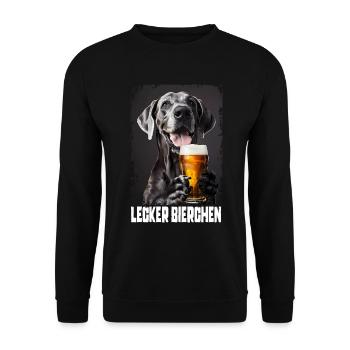 Délicieuse bière Dogue Allemand - Sweat-shirt Unisexe - noir - Devant - Alina (178cm) & Michal (187cm)