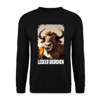 Delicious Beer Wildebeest - Unisex Sweatshirt - black - Front - Alina (178cm) & Michal (187cm)