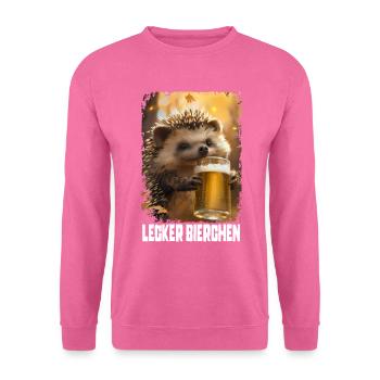 Lecker Bierchen Igel - Unisex Pullover - Pink - Vorne