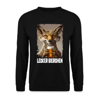 Chacal à la bière délicieuse - Sweat-shirt Unisexe - noir - Devant - Alina (178cm) & Michal (187cm)