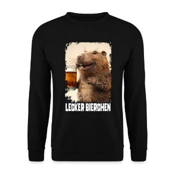 Taupe à la bière délicieuse - Sweat-shirt Unisexe - noir - Devant - Alina (178cm) & Michal (187cm)