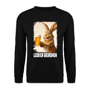 Lapin à la bière délicieuse - Sweat-shirt Unisexe - noir - Devant - Alina (178cm) & Michal (187cm)