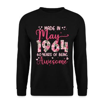 Mai 1964 Cadeau Anniversaire 60 Ans Pour Femme - Sweat-shirt Unisexe - noir - Devant - Alina (178cm) & Michal (187cm)