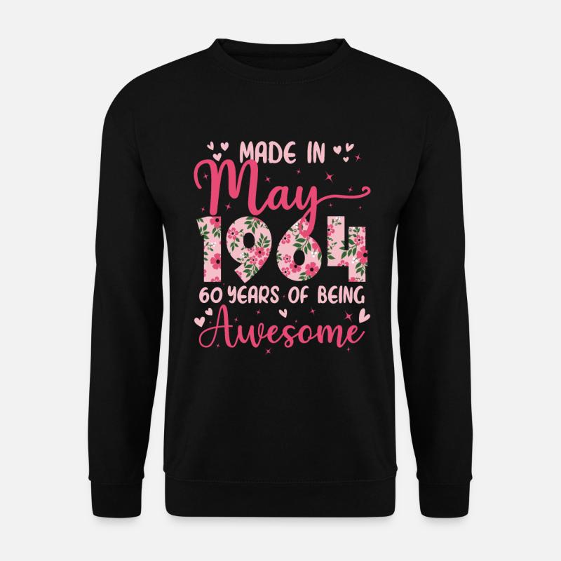 Mai 1964 60-årsgave til kone - Genser unisex - svart