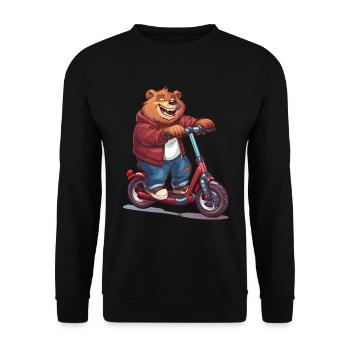 Bear Scooter - Unisex Sweatshirt - black - Front - Alina (178cm) & Michal (187cm)