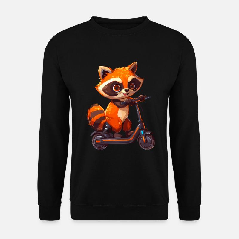 Waschbär Roller - Unisex Pullover - Schwarz