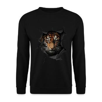 Tigre - Sweat-shirt Unisexe - noir - Devant - Alina (178cm) & Michal (187cm)