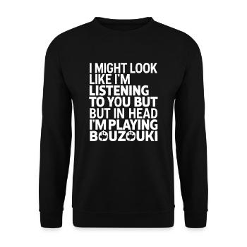 Bouzouki - Unisex Sweatshirt - black - Front - Alina (178cm) & Michal (187cm)