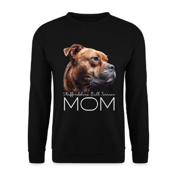 Staffordshire Bull Terrier Mom - Unisex Sweatshirt - black - Front - Alina (178cm) & Michal (187cm)