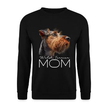 Welsh Terrier Mom - Unisex Sweatshirt - black - Front - Alina (178cm) & Michal (187cm)