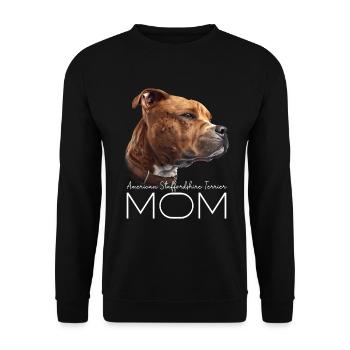 American Staffordshire Terrier Mama - Unisex Pullover - Schwarz - Vorne - Alina (178cm) & Michal (187cm)