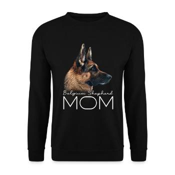 Belgium Shepherd Mama - Unisex Pullover - Schwarz - Vorne - Alina (178cm) & Michal (187cm)