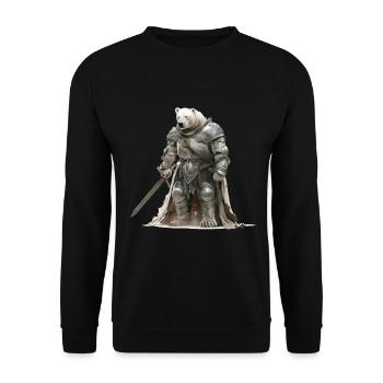 Polar Bear Knight Middle Ages - Unisex Sweatshirt - black - Front - Alina (178cm) & Michal (187cm)
