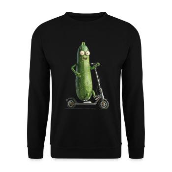 Zucchini Scooter - Unisex Sweatshirt - black - Front - Alina (178cm) & Michal (187cm)